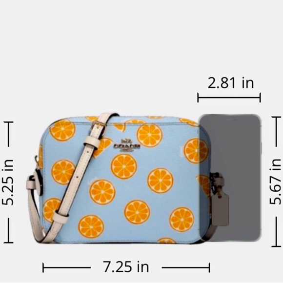 Limited Edition Coach Mini Camera Bag Crossbody With Orange Print - Picture 13 of 15